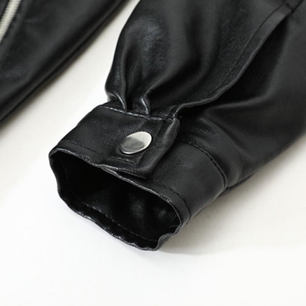 Bat sleeve faux leather jackets
