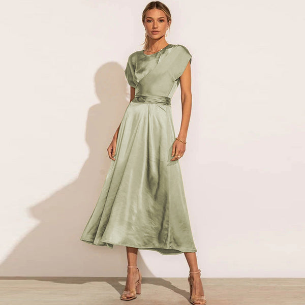 New look waisted satin swing midi dresses