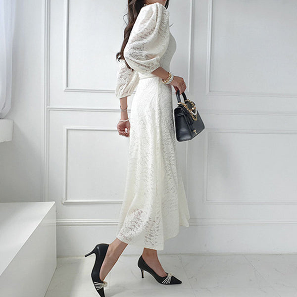 Women elegant lace maxi dresses