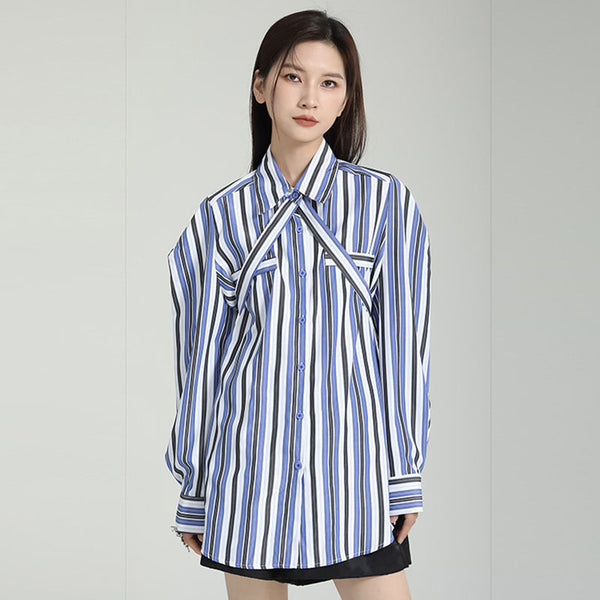 Women's long sleeve stripe casual blouse