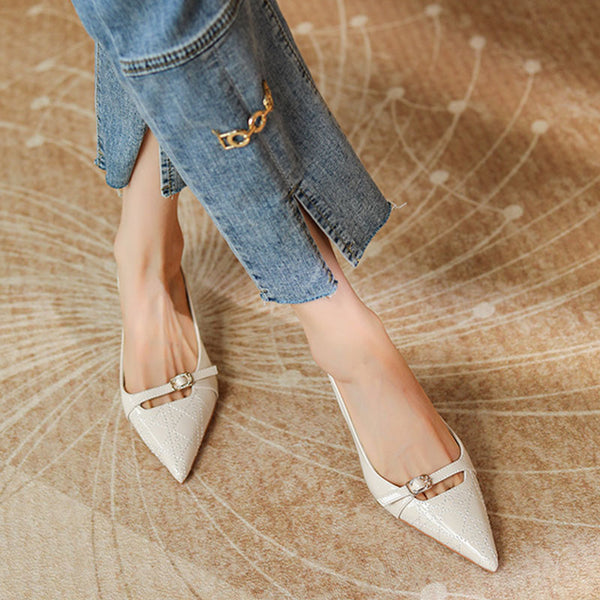 Patent leather pointed toe thin heel sandals