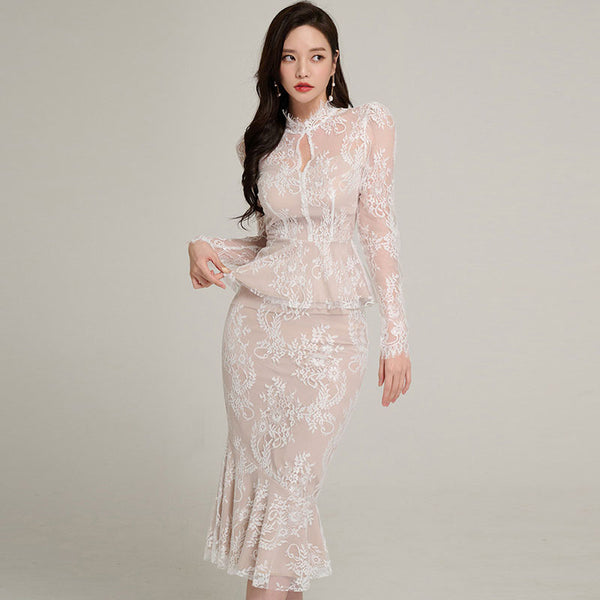 Long sleeve lace bodycon dresses