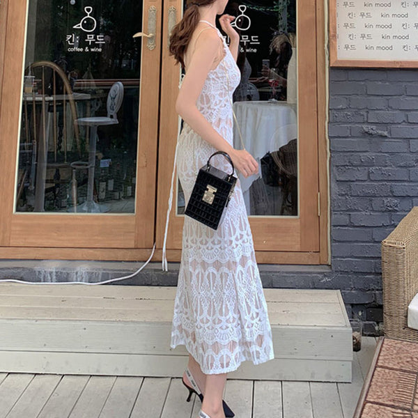 Lace elegant prom dress